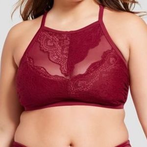Xhilaration Plus Size Lace High Neck Bikini Top